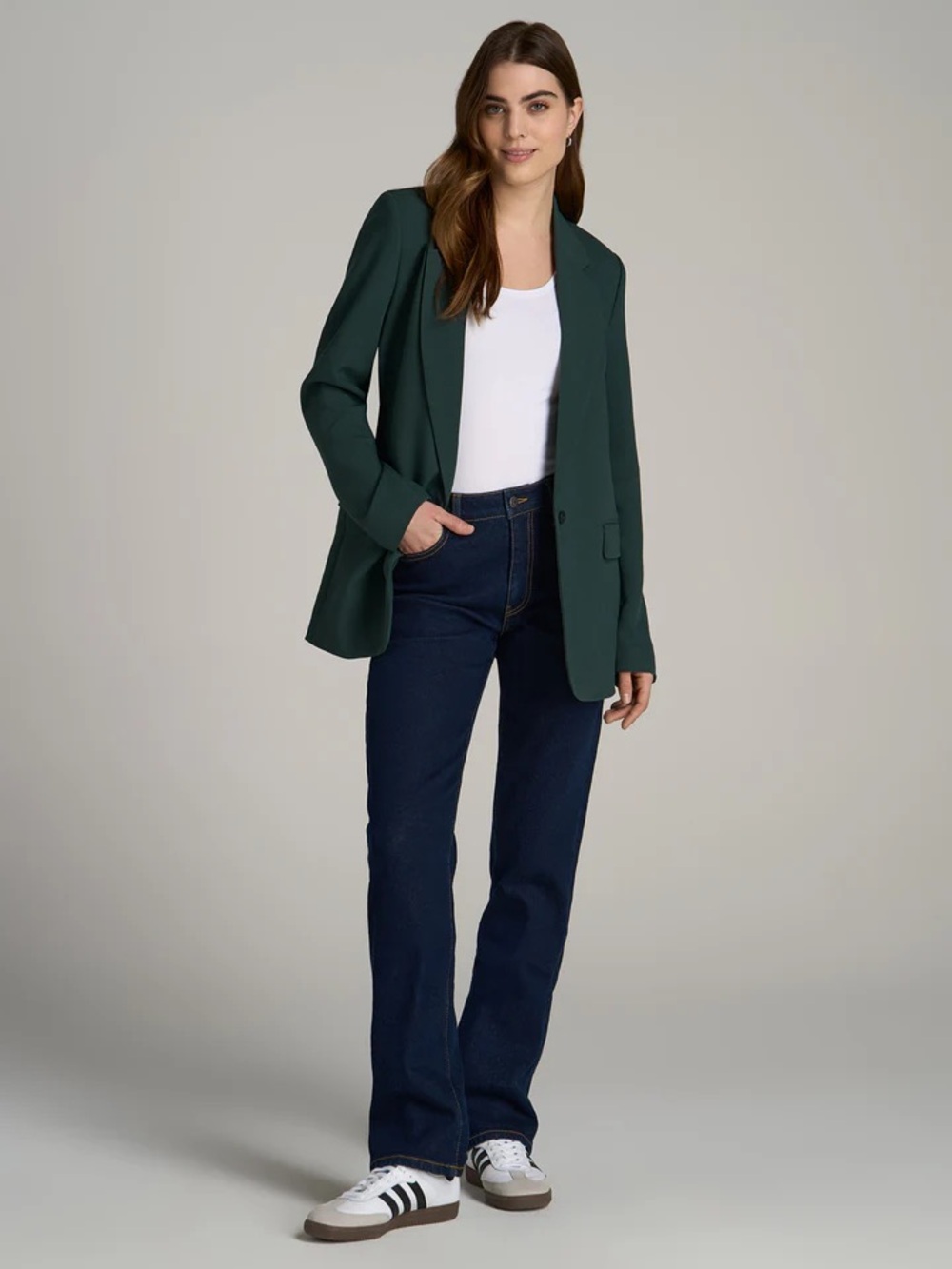 Boyfriend-fit Women's Blazer in Smoky Pine (NWOT)